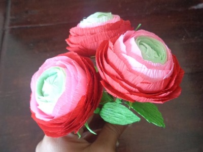 DIY | how to make rose paper from crepe paper | cara membuat bunga dari kertas krep