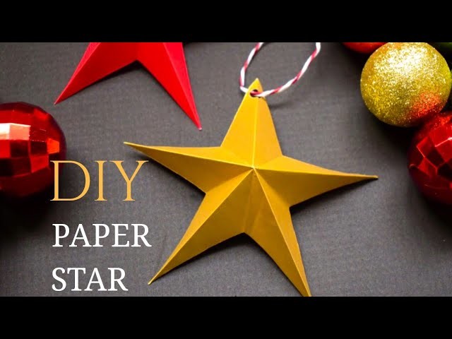 DIY One Minute Paper Star Ornaments | Easy Christmas Tree Ornaments from Paper #christmashomedecor