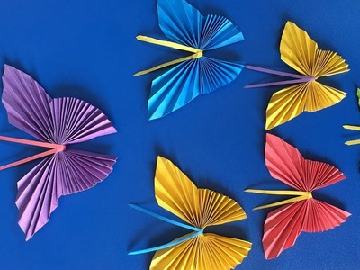 DIY Paper Butterfly Wall Hanging - DIY Easy Paper Butterfly Crafts - Wall Decoration Ideas