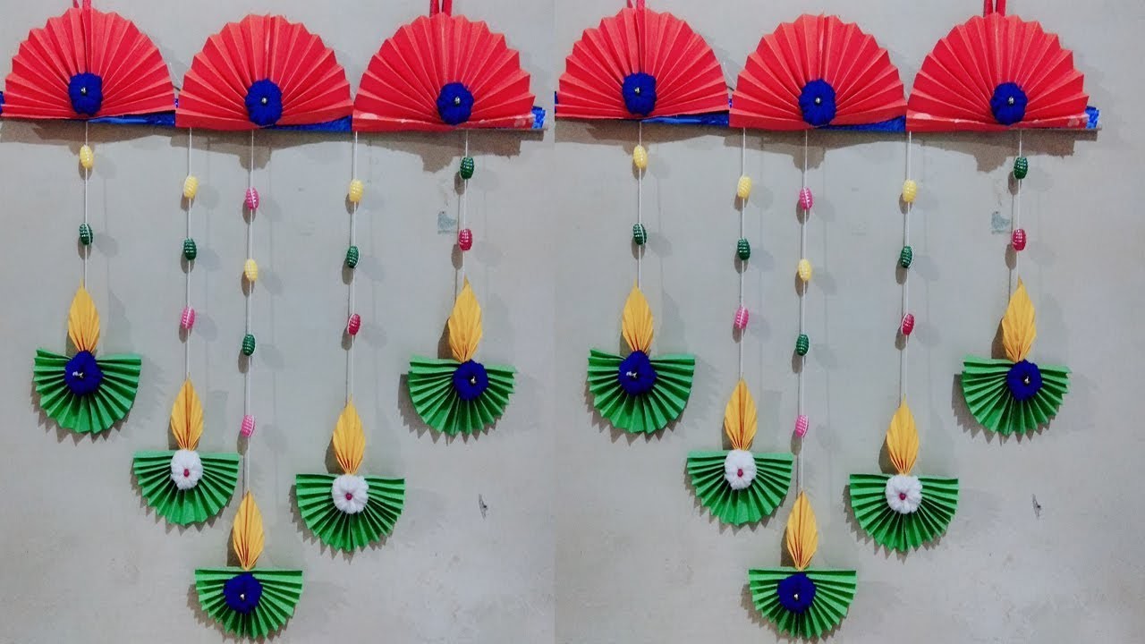 DIY : Paper Diya Wall Hanging.diy art and craft.Wall ...