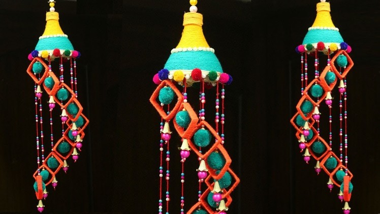 DIY Wind Chime Out of Plastic Bottle and Wool - Best Out of Waste Bottle Craft Idea - WOOLEN Craft