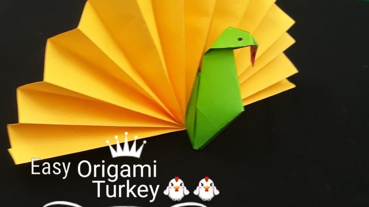Easy Origami turkey tutorial l Easy Paper turkey making for kids