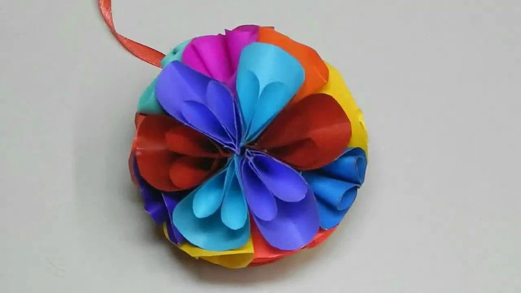 Flower paper ball for Christmas decoration