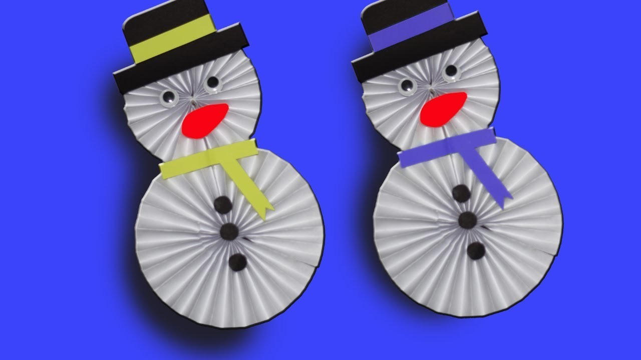 How to Make a Easy Paper Snowman | Christmas Paper Crafts for Kids