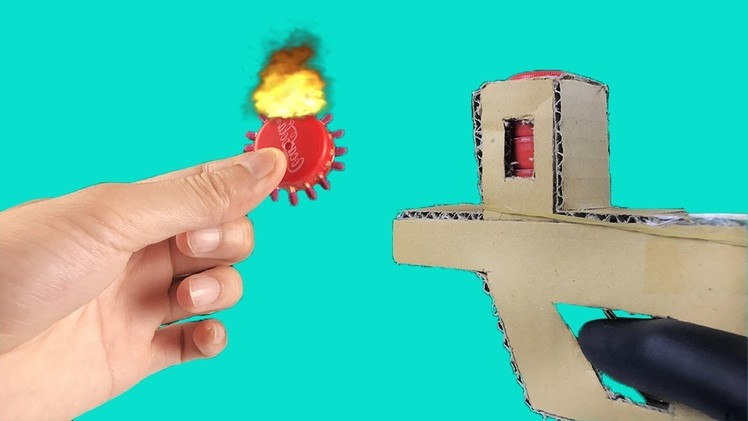 How to Make a Gun Using Cardboard Bottle Cap Matches! DIY