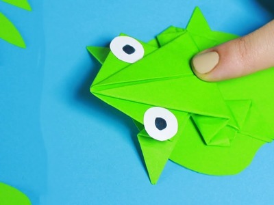 HOW TO MAKE A PAPER FROG THAT JUMPS - ORIGAMI STEP BY STEP TUTORIAL