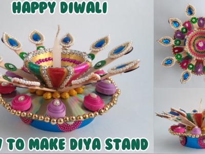 How To Make Diya Stand  at Home Home | Diy Diwali Special | Diya Decoration | Crafter Kinju