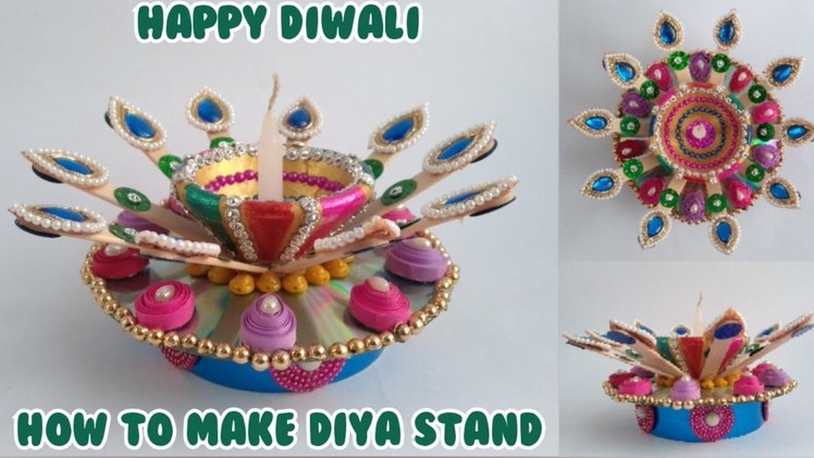 How To Make Diya Stand  at Home Home | Diy Diwali Special | Diya Decoration | Crafter Kinju