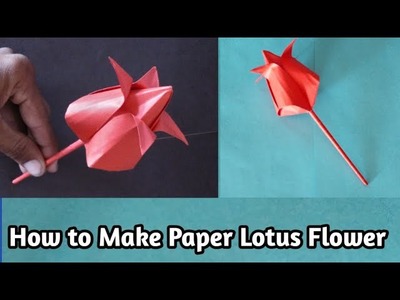 How to Make Origami Lotus flower with Paper With out scissors & glue,#origami#paperart#paperfolding