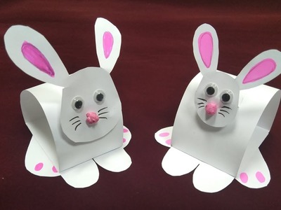 How to make Paper Rabbit . Easy Paper Bunny for Kids. DIY Paper Rabbit