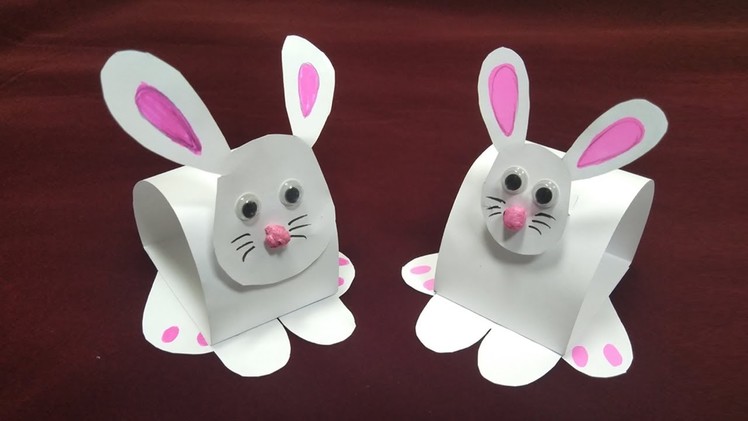 How to make Paper Rabbit . Easy Paper Bunny for Kids. DIY Paper Rabbit