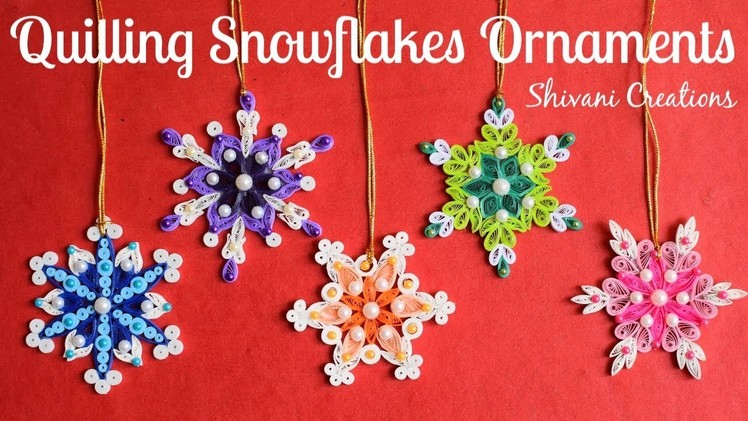 How to make Quilling Snowflakes. 5 Different Paper Snowflakes for Christmas Decoration