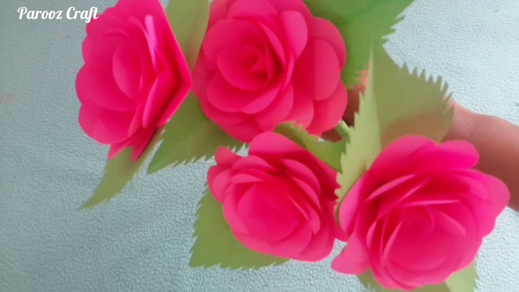 How to make Small Rose Flower with paper || Making Paper Flowers step by step  DIY Paper Craft