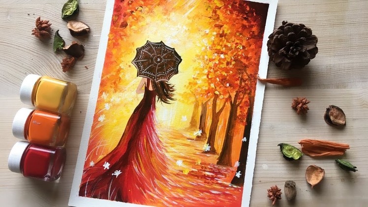 Mystic Walk | Acrylic Painting on Canvas paper | DebsLilArts