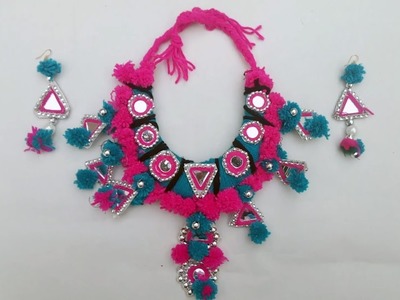 Navratri Jewellery Handmade || Navratri Woolen Necklace  || Diy Necklace for Navratri