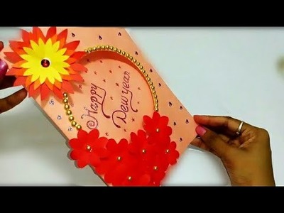 New year greeting card|| How to make greeting card for New year||Paper greeting card|| Queen's home
