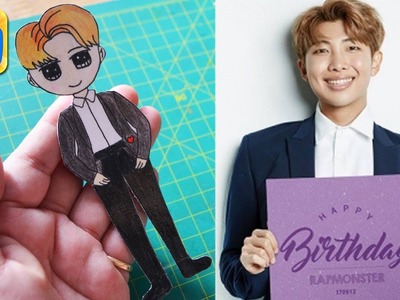 Paper Doll How I Draw RM (Rap Monster) BTS Chibi Coloring Pages For Kids #AmyKidsTV