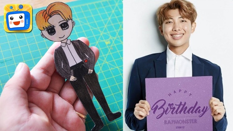 Paper Doll How I Draw RM (Rap Monster) BTS Chibi Coloring Pages For Kids #AmyKidsTV