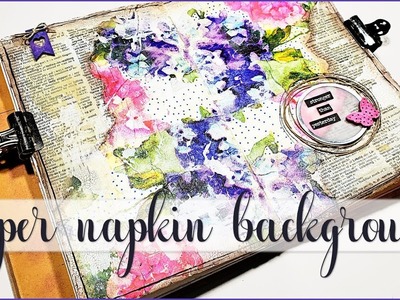 Paper Napkin Background Collage ♥ Mixed Media Art Journal