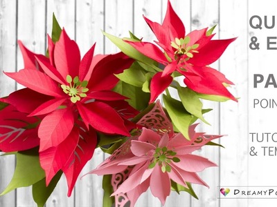 Paper Poinsettia tutorial and template