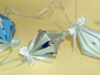 Super EASY Christmas tree ornaments from paper. Ideas for Christmas decorations #2