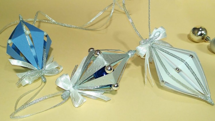 Super EASY Christmas tree ornaments from paper. Ideas for Christmas decorations #2