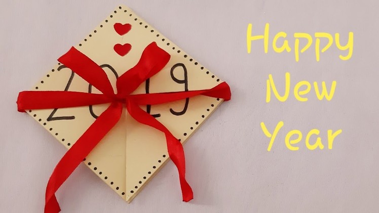 Very easy : How to make New year greeting card  2019 | New year Magic card 2019 | DIY Beautiful card