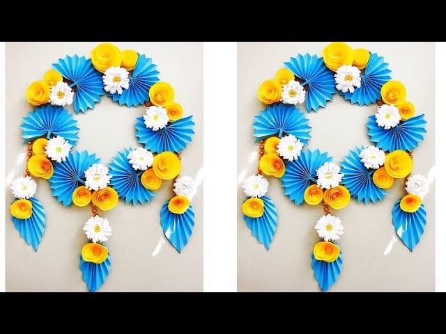 Wall Decoration Ideas | Beautiful Wall Hanging Making at Home | Paper Flower Wall Hanging hf4