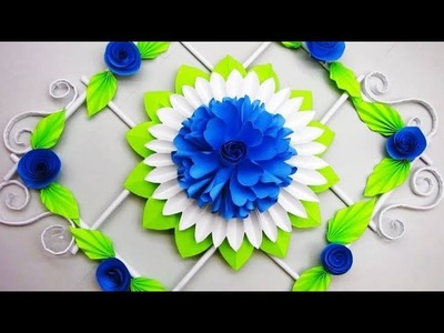 Wall Decoration Ideas | Beautiful Wall Hanging Making at Home | Paper Flower Wall Hanging.2811