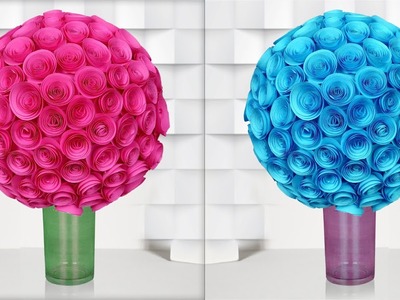 WOW!! Beautiful Flower Ball - Paper Flower Pot Making Idea at Home | Handmade Things -DIY Room Decor