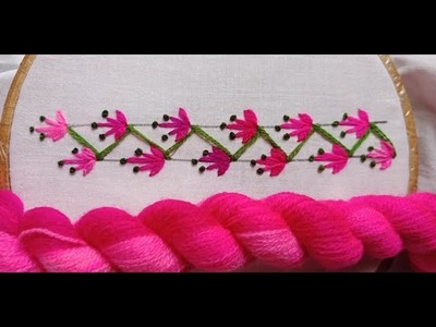 Beautiful border line design for kameez, Hand Embroidery border line design by Rup Handicraft -4