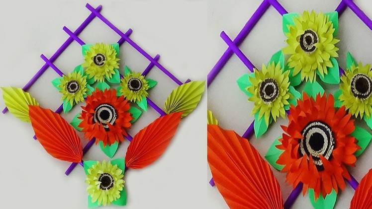 Beautiful Paper Flower Wall Hanging Craft Ideas | DIY Room Decor 2019 | Wall Hanging Making at Home