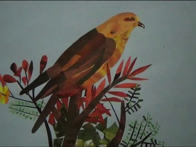 COLLAGE ARTWORK DEMO - BIRD ON A TREE