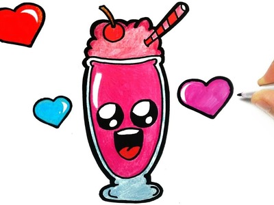 COMO DESENHAR UM MILK SHAKE KAWAII