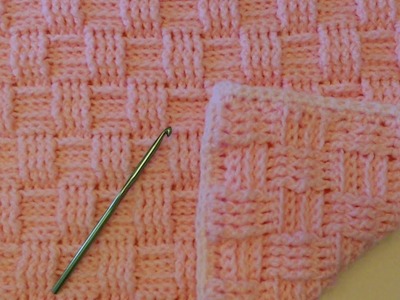 Crochet a basket weave baby blanket. Crochet front post and back post stitch.