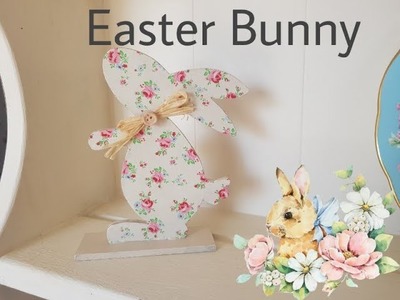 Decoupage Easter Bunny - Shop display- Gift Idea