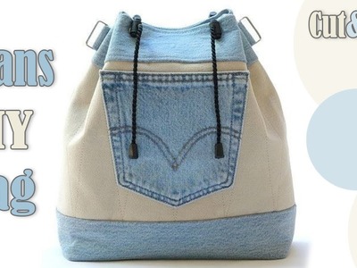 DIY CUTE JEANS SHOULDER BAG TUTORIAL. Jeans Transform Nice Purse
