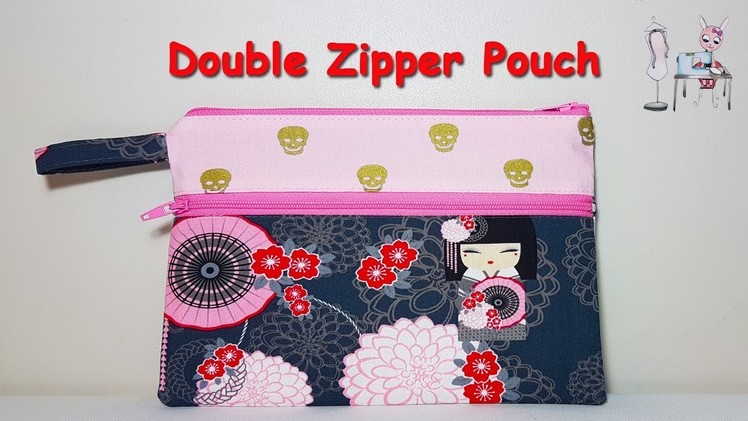 #DIY Double Zipper Pouch | Sewing tutorial