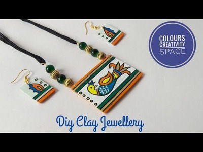 Diy  or How yo make Clay jewellery. Easy Homemade jewellery making idea or technique  for beginners