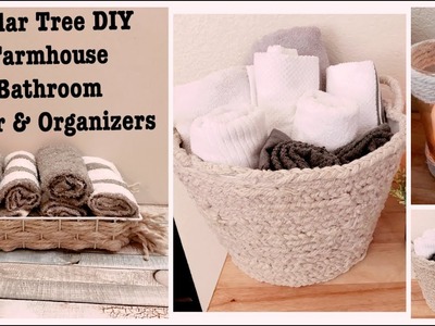 Dollar Tree DIY Farmhouse Bathroom Decor & Organizers | Trash to Treasure