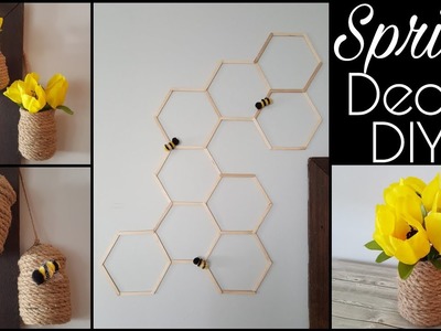Dollar Tree Spring Decor DIYs • bumble bee themed decor