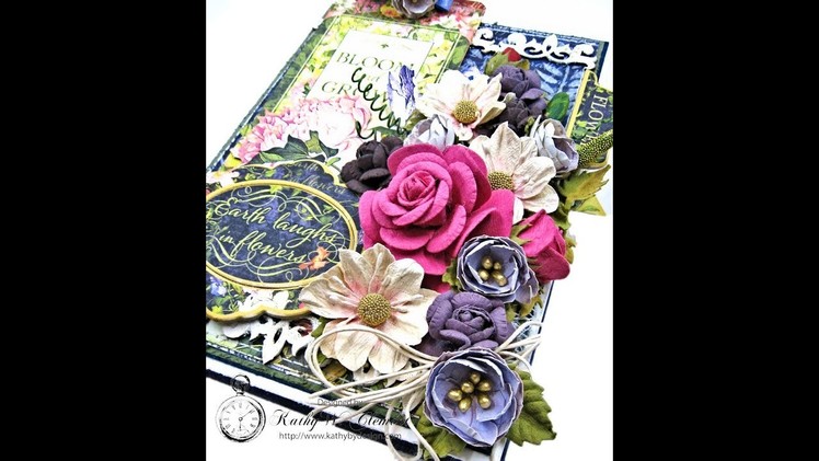 Earth Laughs in Flowers Card Folio Tutorial with Little Birdie Crafts and Graphic 45 Floral Shoppe