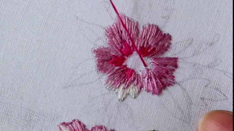 (Embroider With Me-1) Flower With Long & Short Stitch, French Knot-Part 1