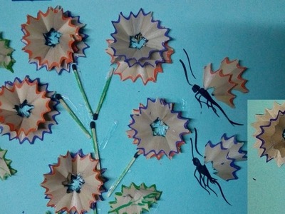 Flower making- pencil shaving art