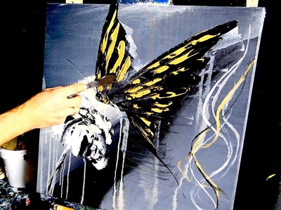 GOLD BUTTERFLY ABSTRACT PAINTING BY DRANITSIN