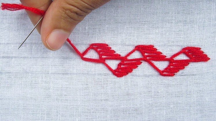 Hand Embroidery, Basic Embroidery Tutorial for Beginner, Easy Border Design