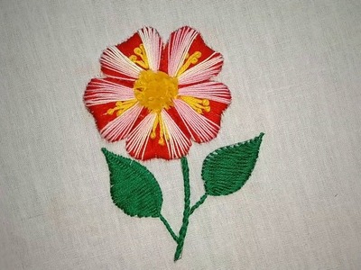 Hand embroidery. Hand embroidery modern flower design for dresses.