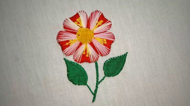 Hand embroidery. Hand embroidery modern flower design for dresses.