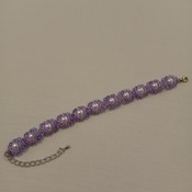 Handmade White Pearl Purple Bracelet