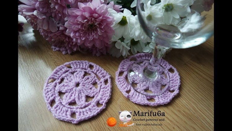 How to crochet flower coaster hot pad for beginners free pattern